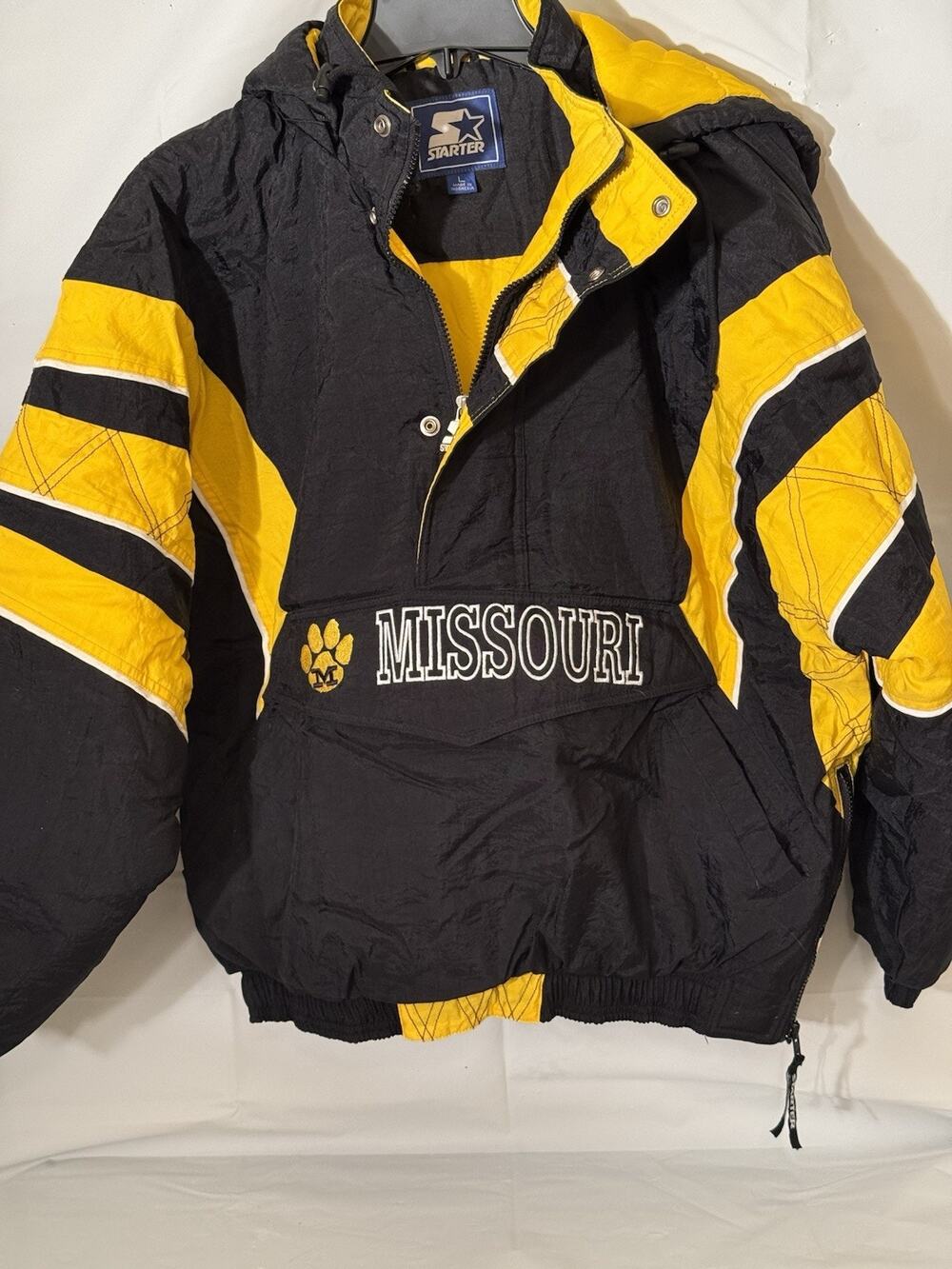 VTG STARTER 1983 THROWBACK MISSOURI TIGERS PULLOVER JACKET Men’s Large